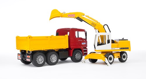 Bruder MAN TGA kiepwagen met Liebherr kraan