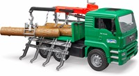 Bruder MAN TGA houttransport met laadkraan en 3 boomstammen-2