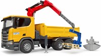 Bruder Scania Super 560R bouwvrachtwagen met kraan en 2 pallets-3