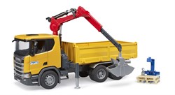 Bruder Scania Super 560R bouwvrachtwagen met kraan en 2 pallets