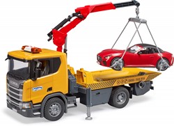 Bruder Scania Super 560R afsleepwagen met licht en geluid + BRUDER Roadster