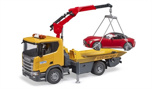 Bruder Scania Super 560R afsleepwagen met licht en geluid + BRUDER Roadster