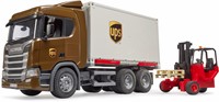 Bruder Scania Super 560R UPS Logistiek vrachtwagen met heftruck-3