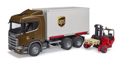 Bruder Scania Super 560R UPS Logistiek vrachtwagen met heftruck