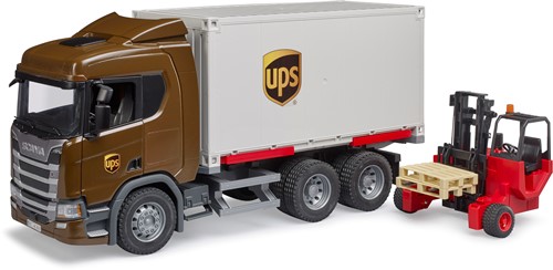 Bruder Scania Super 560R UPS Logistiek vrachtwagen met heftruck
