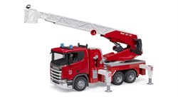 Bruder Scania Super 560R brandweer ladderwagen met licht en geluid, incl. waterpomp