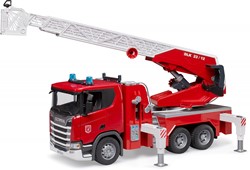 Bruder Scania Super 560R brandweer ladderwagen met licht en geluid, incl. waterpomp