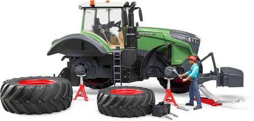 Bruder Fendt tractor 1050 Vario met monteur en garaga accessoires-3
