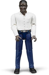 Bruder bworld Man met donkere huidskleur en donkerblauwe broek