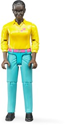 Bruder bworld Vrouw met donkere huidskleur en turquoise broek