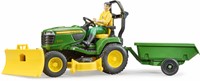 Bruder bworld John Deere Zitmaaier met aanhanger en tuinman-2