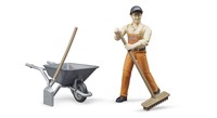 Bruder bworld Gemeentewerker met accessoires-3