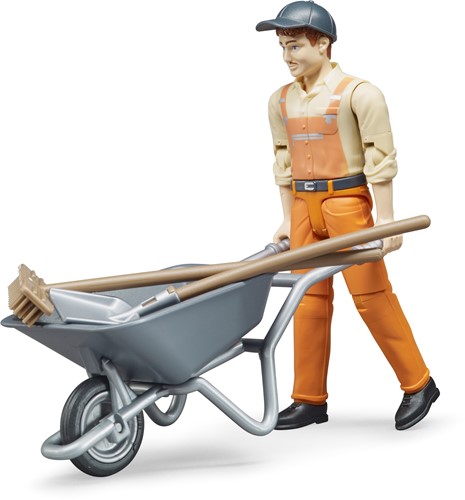 Bruder bworld Gemeentewerker met accessoires