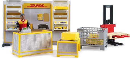 Bruder bworld DHL Shop met handstapelaar en accessoires