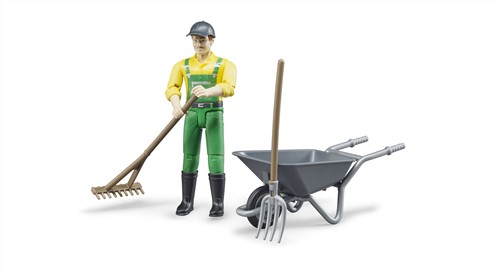 Bruder bworld Gemeentewerker met accessoires-2
