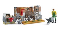 Bruder bworld Koe- en kalverstal incl.koe en accessoires-2