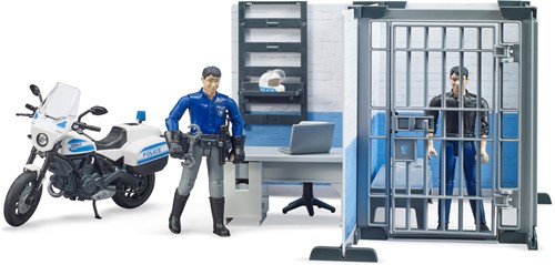 Bruder bworld Politiebureau met politiemotor-2