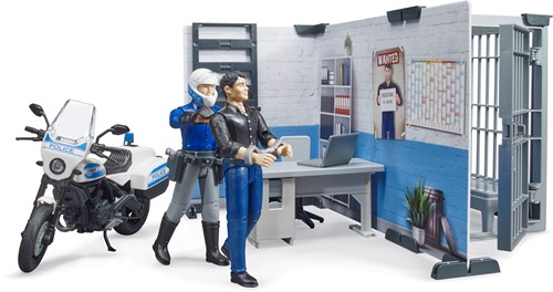 Bruder bworld Politiebureau met politiemotor-3