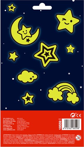 APLI - 1 Vel Stickers Glow In The Dark Ster & Maan-3