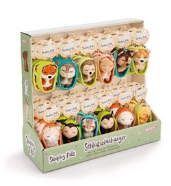 NICI - CDU 36 pcs Sleeping Pets Forest Edition Sleutelhangers 8cm Recycled