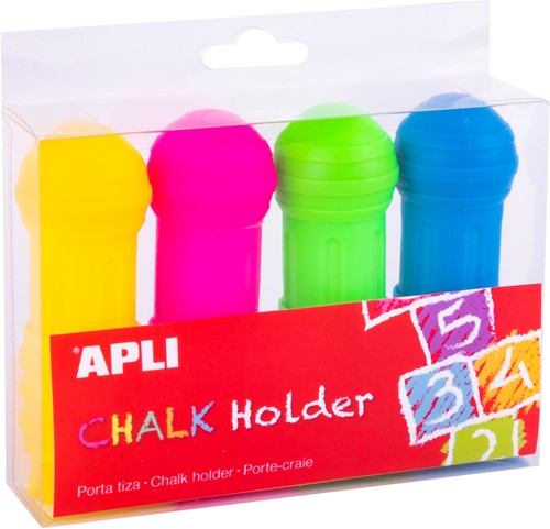APLI - Krijthouders Ass Kleuren Jumbo 4 stuks