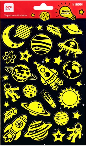APLI - 1 Vel Stickers Glow In The Dark Ruimte
