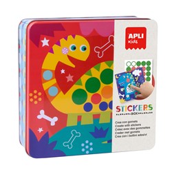 APLI - Dino stickers in blik (8 kaarten, stickers&vb)