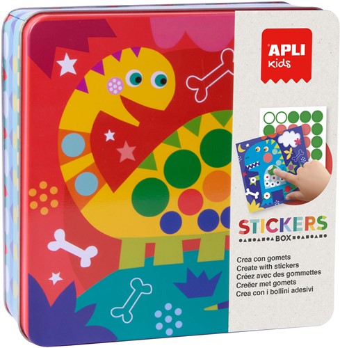 APLI - Dino stickers in blik (8 kaarten, stickers&vb)