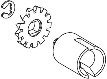 Jamara - Differential bevel gear set Voltage/Major incl. universal joint + e-ring 2pcs