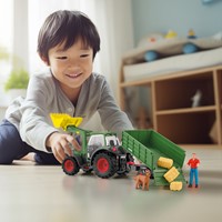 Schleich Farm World Tractor met aanhanger-2