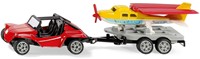 Siku Buggy met sportvliegtuig speelgoedset metaal/plastic rood/geel met aanhanger rubber banden inklapbare vliegtuigvleugels-2