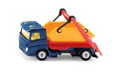 Siku vrachtwagen met kiepbak speelgoedvrachtwagen veelkleurig met metallic lak in Sequin Blue beweegbare kraanarmen bak met kiepinstallatie trekhaak