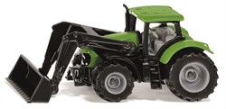 Siku Deutz-Fahr met voorlader metaal/kunststof groen beweegbare voorlader verwijderbare cabine trekhaak
