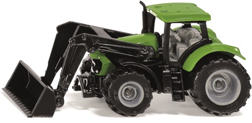 Siku Deutz-Fahr met voorlader metaal/kunststof groen beweegbare voorlader verwijderbare cabine trekhaak