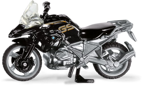 Siku BMW R 1250 GS LCI speelgoedmotor metaal/kunststof zwart/zilver beweegbaar stuur en standaard rubberen banden