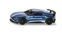 Siku Aston Martin Vantage GT4 speelgoedauto metaal/kunststof blauw metallic lak enorme achtervleugel sportieve velgen gedetailleerd ontwerp