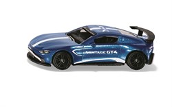 Siku Aston Martin Vantage GT4 speelgoedauto metaal/kunststof blauw metallic lak enorme achtervleugel sportieve velgen gedetailleerd ontwerp