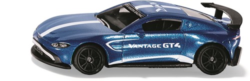 Siku Aston Martin Vantage GT4 speelgoedauto metaal/kunststof blauw metallic lak enorme achtervleugel sportieve velgen gedetailleerd ontwerp