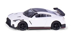 Siku Nissan GT-R Nismo speelgoedauto metaal/kunststof zwart/wit met rubberen banden en achtervleugel