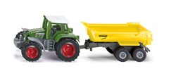 Siku Fendt tractor met Krampe kiepwagen speelgoedtractor metaal/kunststof groen/geel afneembare cabine kiepbak aanhanger met rubberen lichtlopende wielen trekhaak