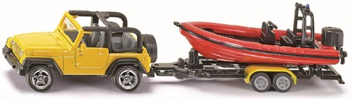 Jeep met aanhanger + boot