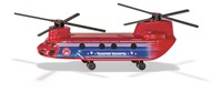 Siku Transporthelikopter rood/blauw metaal/kunststof draaibare rotoren