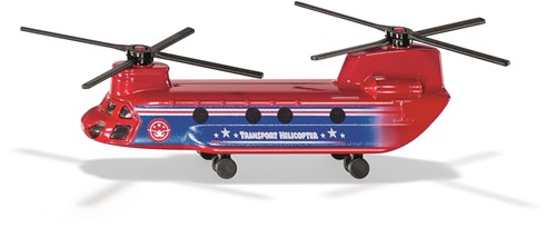 Siku Transporthelikopter rood/blauw metaal/kunststof draaibare rotoren