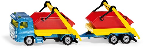 Siku vrachtwagen met kiepbak en aanhanger speelgoedvrachtwagen metaal/kunststof veelkleurig incl. container beweegbaar kiepsysteem
