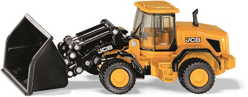 Siku JCB 457 Shovel 1:87 metaal/kunststof geel/zwart scharnierend koppelstuk beweegbare graafbak