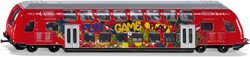 Siku Dubbeldekker-trein 1:87 metaal/kunststof rood graffiti-look compatibel met ander -speelgoed