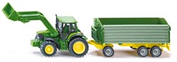 1:87 John Deere met frontlader en aanhanger