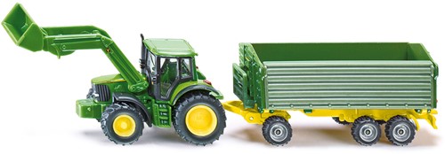 1:87 John Deere met frontlader en aanhanger