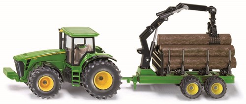 1:50 John Deere met aanhanger houttransport