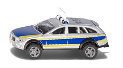 Siku politiewagen Mercedes-Benz E-klasse All Terrain 4x4² politiespeelgoed 1:50 metaal/plastic blauw/wit incl. waarschuwingsbord met stickers opklapbare motorkap en achterklep